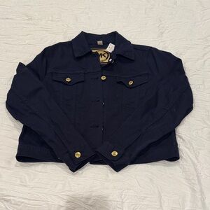 MICHAEL Michael Kors Navy Jean Jacket with Gold Buttons